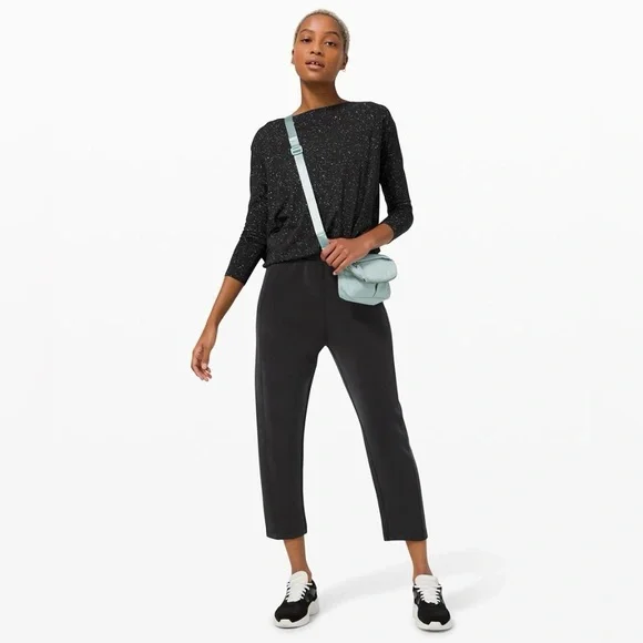 Lululemon Back In Action Long Sleeve *Splatter Black Women’s Size 10 - Picture 2 of 9